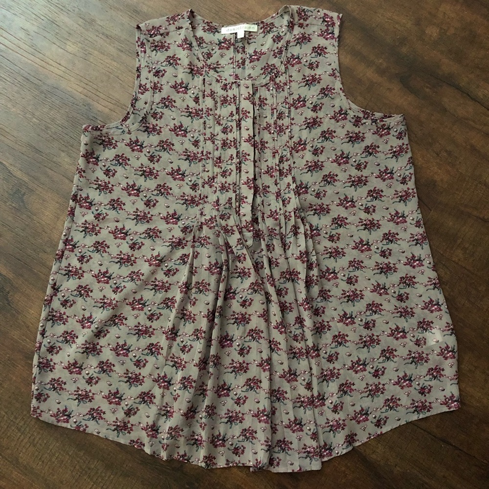 Daniel Rainn Sheer Floral Print Top